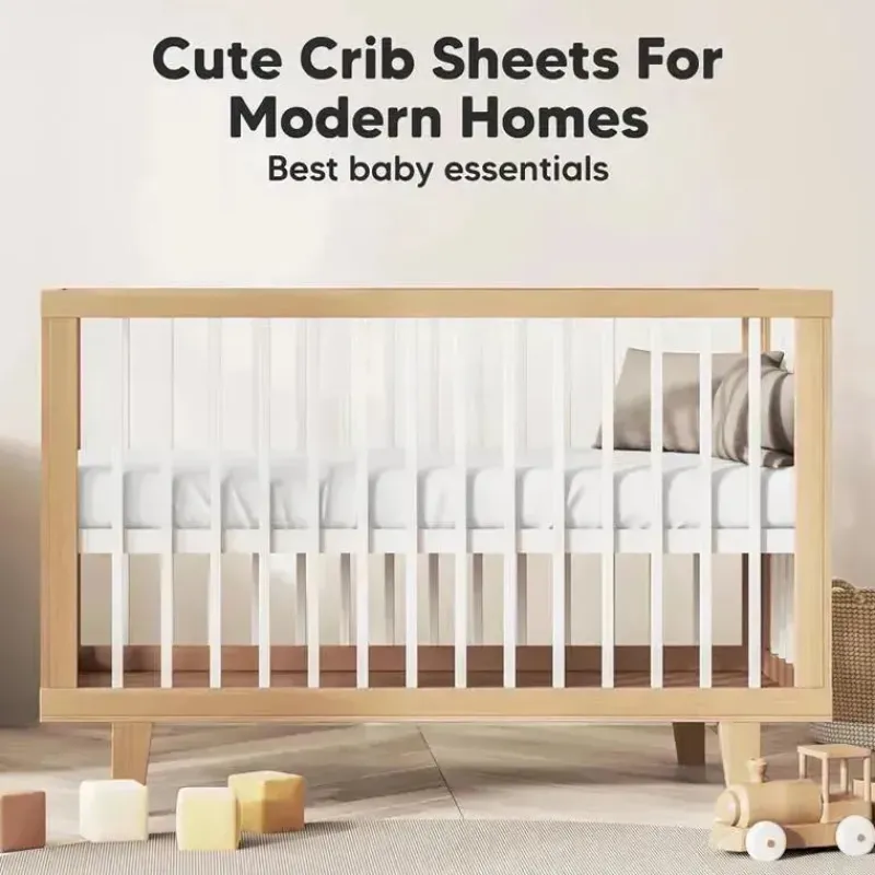 Keababies Crib & Bed Sheets*- 2-Pack Organic Cotton Fitted Crib Sheet,| Soft White