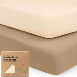 Keababies Crib & Bed Sheets*- 2-Pack Organic Cotton Fitted Crib Sheet, Pecan