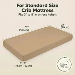 Keababies Crib & Bed Sheets*- 2-Pack Organic Cotton Fitted Crib Sheet, Pecan