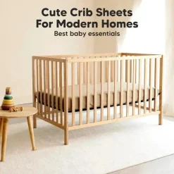 Keababies Crib & Bed Sheets*- 2-Pack Organic Cotton Fitted Crib Sheet, Pecan