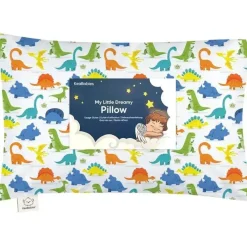 Keababies Pillows & Head Support*- 13X18 Toddler Pillow With Pillowcase, Happy Dino