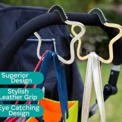Kidco Stroller Adapters*- Buggy Gear Star Hook by BUGGYGEAR Gold/Navy Leather
