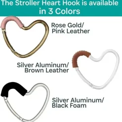 Kidco Stroller Adapters*- BUGGY HEART HOOK by BUGGYGEAR, Black Foam/Silver Aluminum