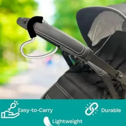 Kidco Stroller Adapters*- BUGGY HEART HOOK by BUGGYGEAR, Black Foam/Silver Aluminum