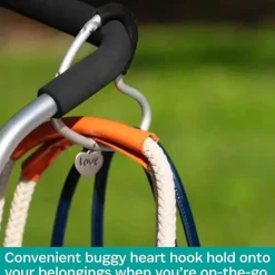 Kidco Stroller Adapters*- BUGGY HEART HOOK by BUGGYGEAR, Black Foam/Silver Aluminum