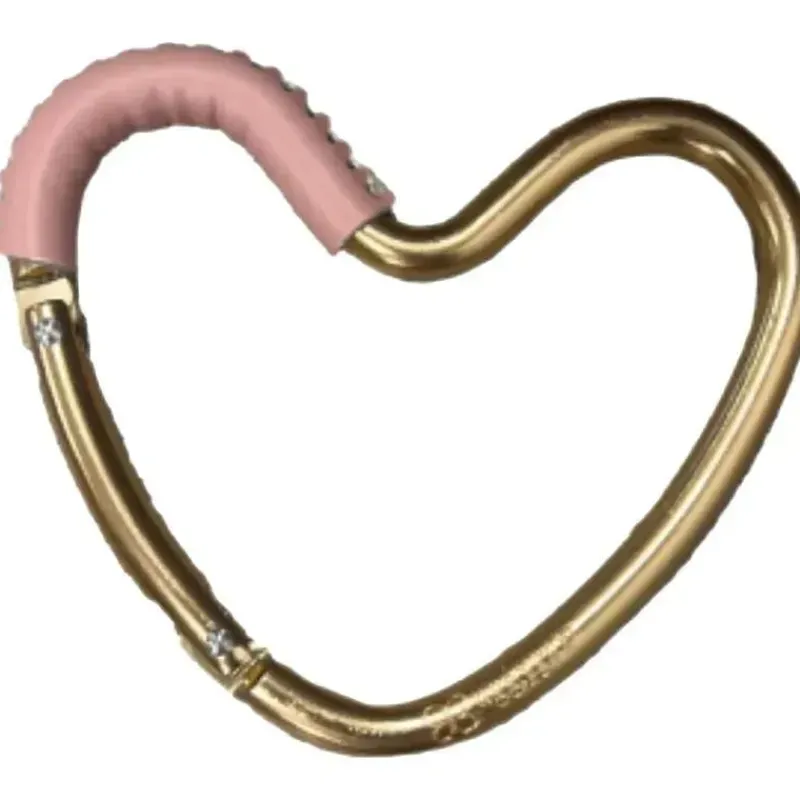 Kidco Stroller Adapters*- BUGGY HEART HOOK by BUGGYGEAR, Rose Gold/Pink Leather