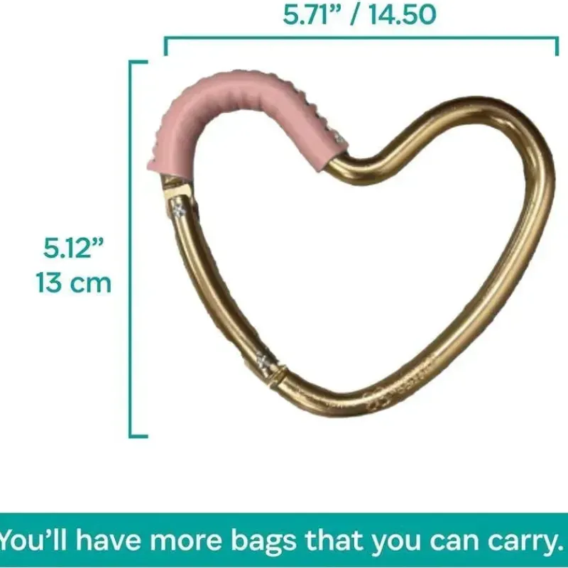 Kidco Stroller Adapters*- BUGGY HEART HOOK by BUGGYGEAR, Rose Gold/Pink Leather