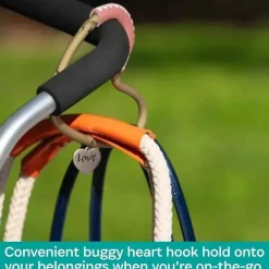 Kidco Stroller Adapters*- BUGGY HEART HOOK by BUGGYGEAR, Rose Gold/Pink Leather