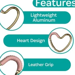Kidco Stroller Adapters*- BUGGY HEART HOOK by BUGGYGEAR, Rose Gold/Pink Leather