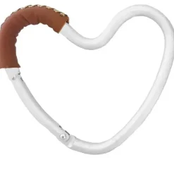 Kidco Stroller Adapters*- BUGGY HEART HOOK by BUGGYGEAR, Silver Aluminum/Brown Leather