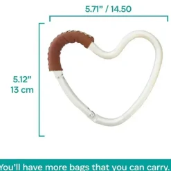 Kidco Stroller Adapters*- BUGGY HEART HOOK by BUGGYGEAR, Silver Aluminum/Brown Leather