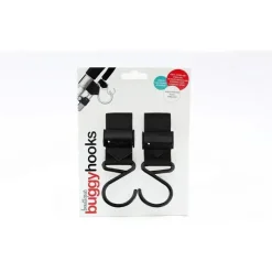 Kidco Stroller Adapters*- Buggygear Premium Anti-Slip Boutique Buggy Hooks, Matte Black, Set of 2