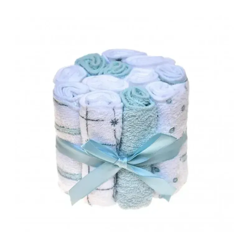 KidiComfort Baby Washcloths*12Pck Blue Cotton Baby Washcloths