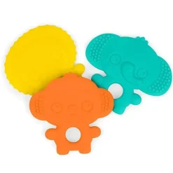 Bright Starts Toys For 0-12 Months|Gift For Baby*Kids II - Gummy Buddies 3-Pack Textured Teethers, Elephant, Lion, Monkey