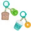 Bright Starts Toys For 0-12 Months|Gift For Baby*Kids II - Perfect Pair 2-in-1 Teether Toy, Avocado & Toast OR Coffee & Donut (Assorted)