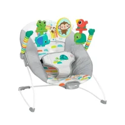 Bright Starts Bouncers, Swings & Rockers*Kids II - Playful Paradise Comfy Baby Bouncer Seat with Soothing Vibration
