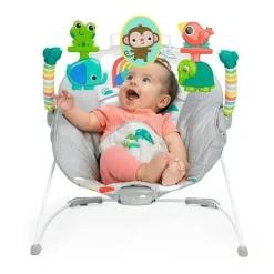 Bright Starts Bouncers, Swings & Rockers*Kids II - Playful Paradise Comfy Baby Bouncer Seat with Soothing Vibration