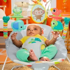 Bright Starts Bouncers, Swings & Rockers*Kids II - Playful Paradise Comfy Baby Bouncer Seat with Soothing Vibration