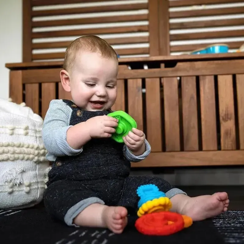 Baby Einstein Rattles & Teethers|Toys For 0-12 Months*Kids II - Stack & Teethe Multi-Textured Teether Toy