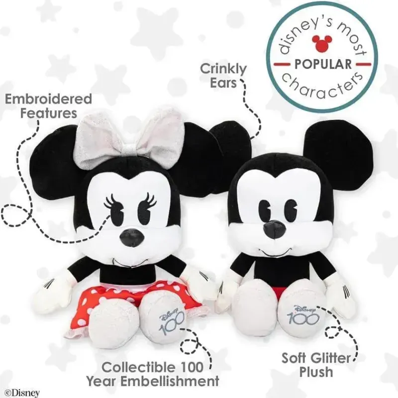 Kids Preferred Plush & Stuffed Animals|Mickey & Minnie*- Disney 100 Anniversary Baby Mickey Mouse and Minnie Mouse 2 Piece Plush Collector Set