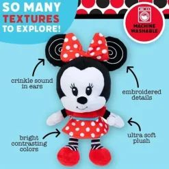 Kids Preferred Mickey & Minnie|Plush & Stuffed Animals*- Disney Baby Minnie Black and White High Contrast Crinkle Plush