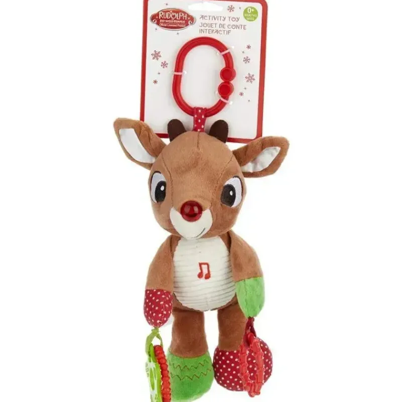 Kids Preferred Toys For 0-12 Months|Gift For Baby*- Rudolph The Red-Nosed Reindeer On The Go Teether Developmental Activity Toy, 12 inches