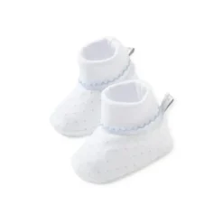 Kissy Kissy Baby Gloves & Socks*- Baby Boy Dots Print Booties, Light Blue