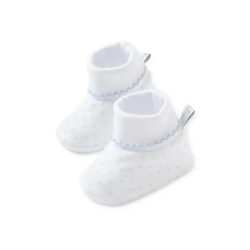 Kissy Kissy Baby Gloves & Socks*- Baby Boy Dots Print Booties, Light Blue