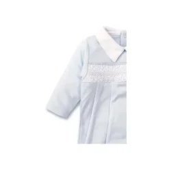 Kissy Kissy Baby Onesies & Bodysuits*- Baby Boy Footie With Hand Smocked, Light Blue