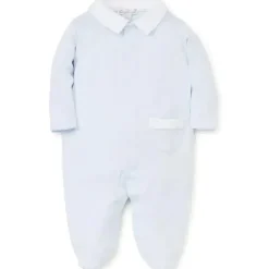 Kissy Kissy Baby Onesies & Bodysuits*- Baby Boy New Beginnings Footie With Collar, Blue