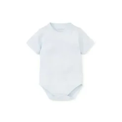 Kissy Kissy Baby Onesies & Bodysuits*- Baby Boy Pointelle Short Sleeve Bodysuit, Light Blue