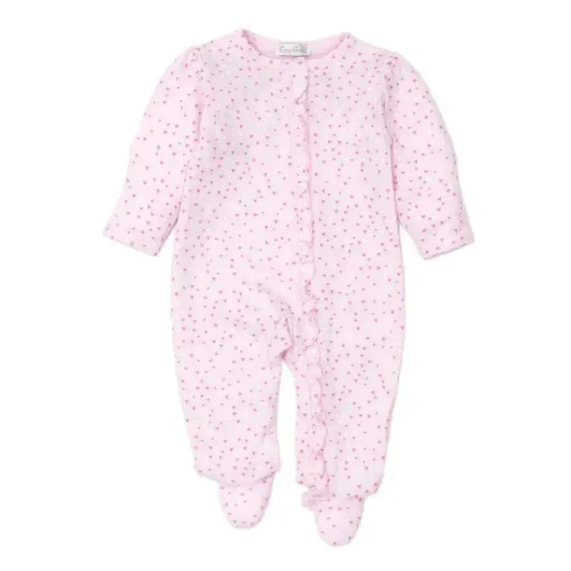 Kissy Kissy Baby Sleepwear*- Baby Girl Footie With Zip Hearts, White/Pink
