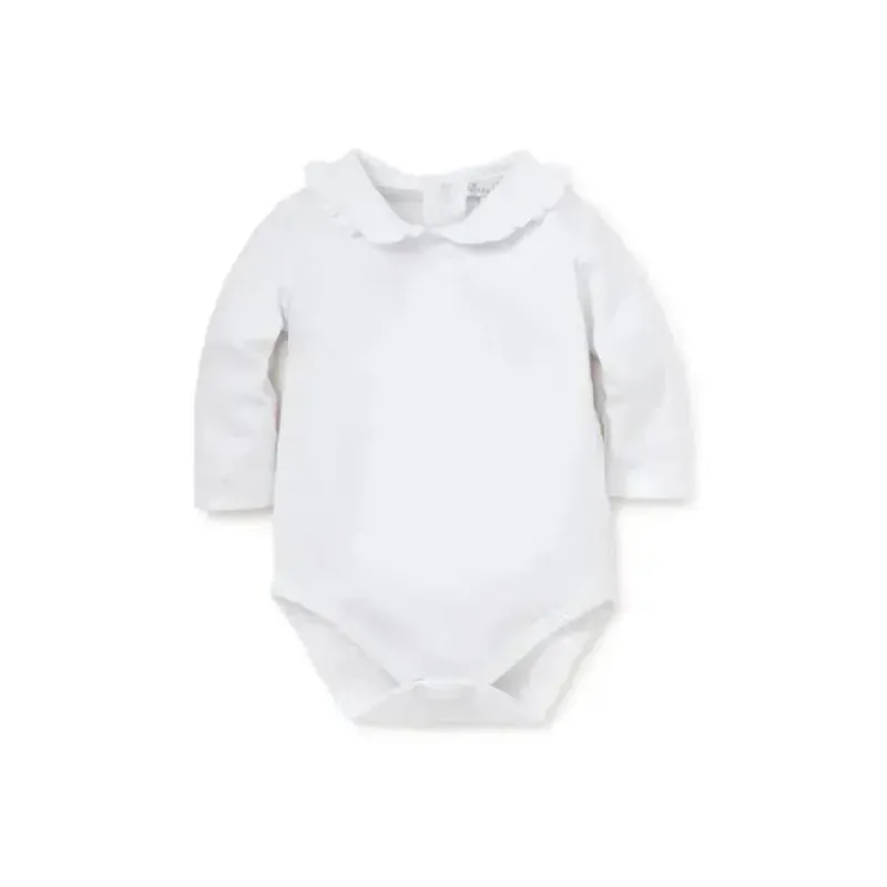 Kissy Kissy Baby Onesies & Bodysuits*- Baby Girl Long Sleeve Bodysuit With Ruffle Collar, White