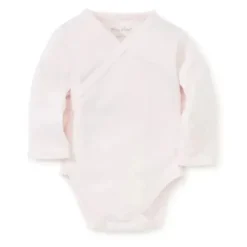 Kissy Kissy Baby Onesies & Bodysuits*- Baby Girl Pointelle Long Sleeve Cross Bodysuit, Pink
