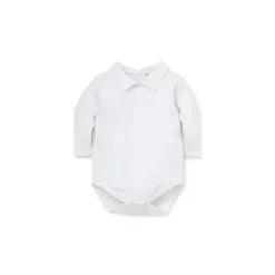Kissy Kissy Baby Onesies & Bodysuits*- Baby Long Sleeve Bodysuit With Collar, White
