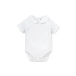 Kissy Kissy Baby Onesies & Bodysuits*- Baby Short Sleeve Bodysuit With Bebe Collar, White