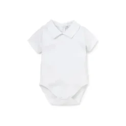 Kissy Kissy Baby Onesies & Bodysuits*- Baby Short Sleeve Bodysuit With Collar, White