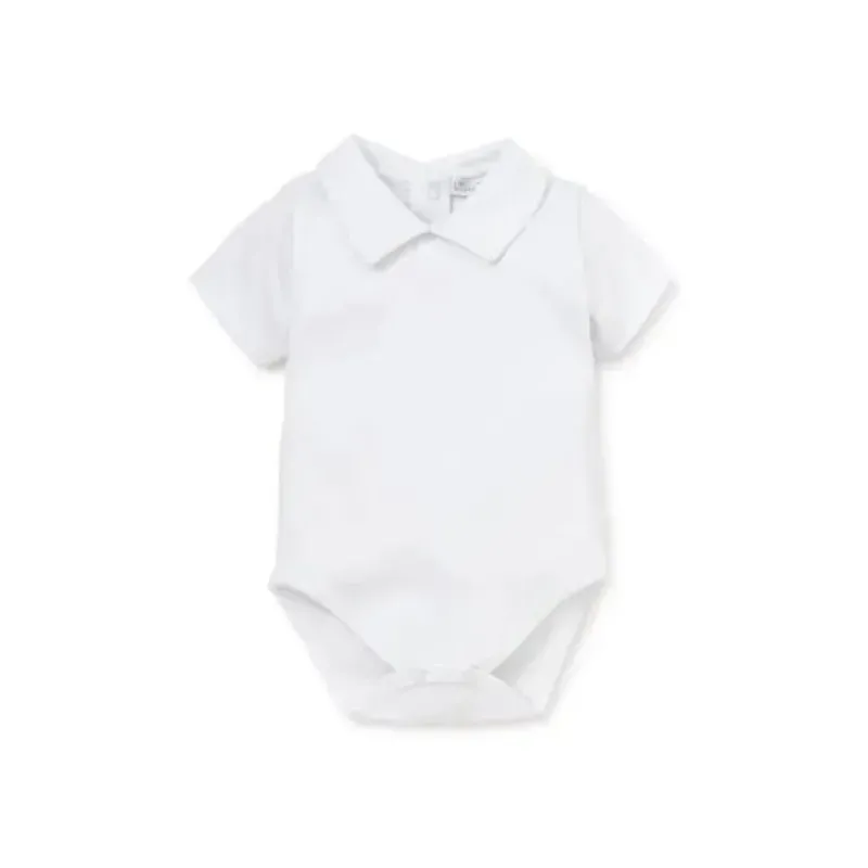 Kissy Kissy Baby Onesies & Bodysuits*- Baby Short Sleeve Bodysuit With Collar, White