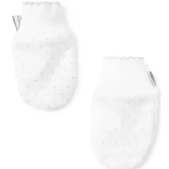 Kissy Kissy Baby Gloves & Socks*- Dots Print Mittens, White/Silver