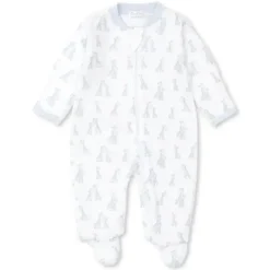 Kissy Kissy Baby One-Pieces*- Giraffe Grins Zip Footie, Blue