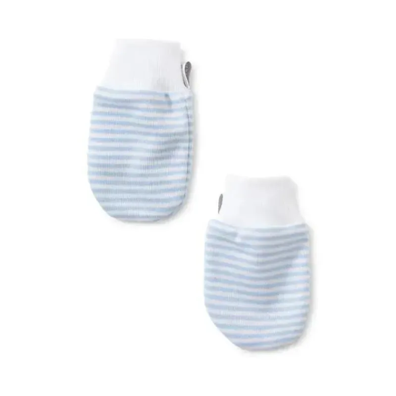 Kissy Kissy Baby Gloves & Socks*- Simple Stripes Mittens, Light Blue