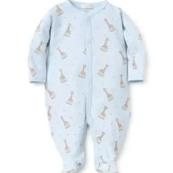 Kissy Kissy Baby One-Pieces*- Sophie La Girafe Print Footie, Light Blue