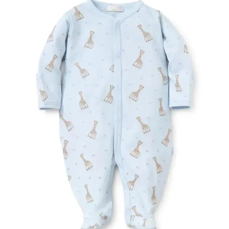 Kissy Kissy Baby One-Pieces*- Sophie La Girafe Print Footie, Light Blue