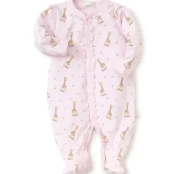 Kissy Kissy Baby One-Pieces*- Sophie La Girafe Print Footie, Pink