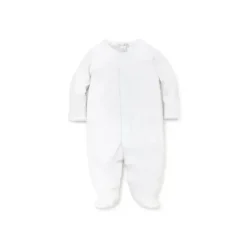 Kissy Kissy Baby Sleepwear*New Premier Basics Footie, White/Light Blue