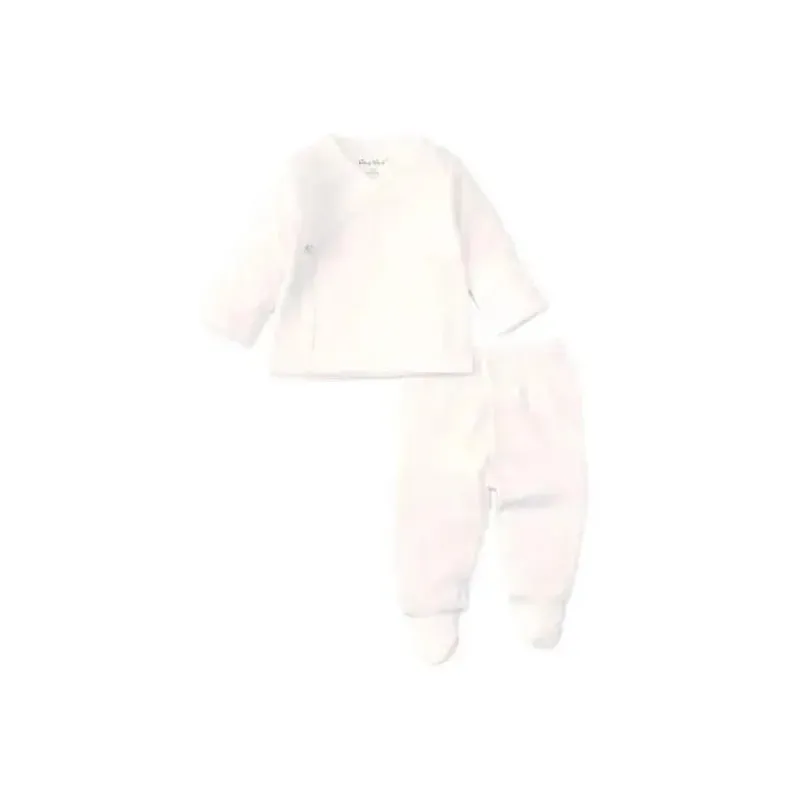 Kissy Kissy Baby Sets*Pointelle Cross Tee/Pant Set, White
