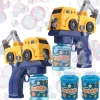 MacroBaby Water Toys*Klevly - Construction Bubble Gun (Includes 2 Guns And 4 Bubble Solutions)