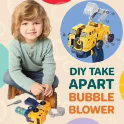 MacroBaby Water Toys*Klevly - Construction Bubble Gun (Includes 2 Guns And 4 Bubble Solutions)
