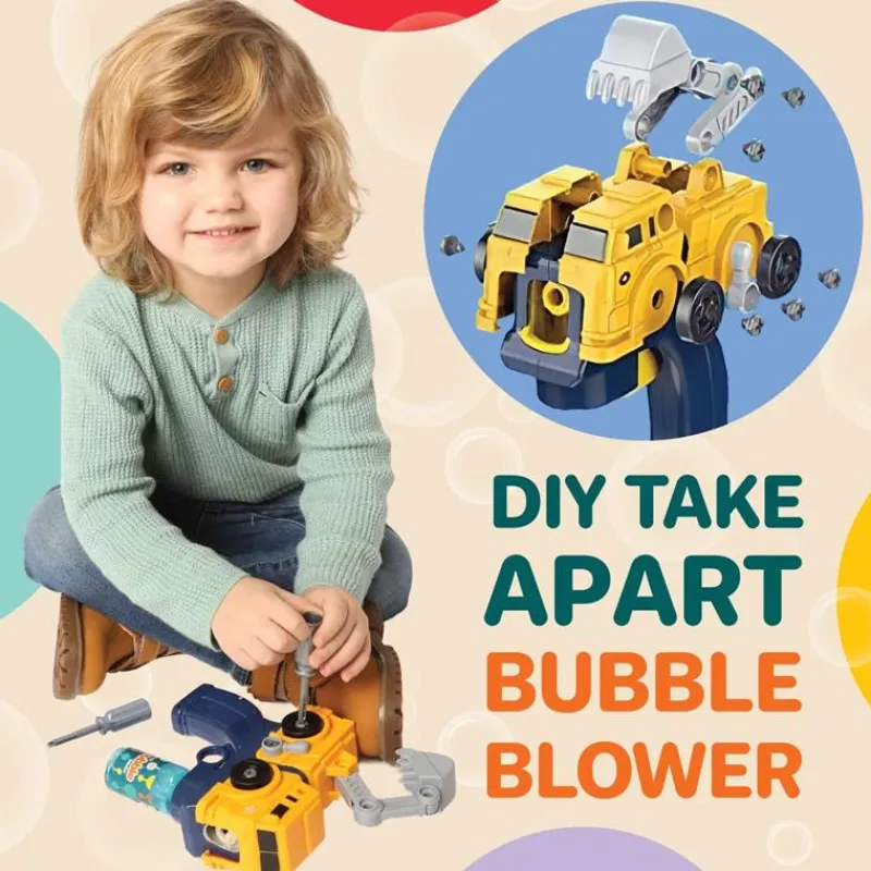 MacroBaby Water Toys*Klevly - Construction Bubble Gun (Includes 2 Guns And 4 Bubble Solutions)
