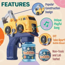MacroBaby Water Toys*Klevly - Construction Bubble Gun (Includes 2 Guns And 4 Bubble Solutions)